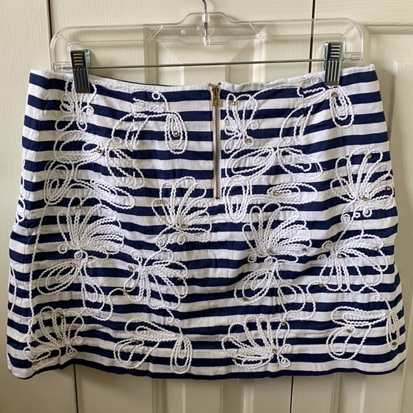 Navy Stripe Lilly Pulitzer Rhinestone Skirt - Picture 2 of 6